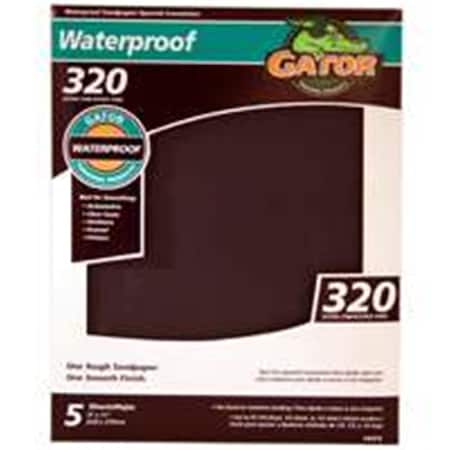 Gator Finishing 4473 Gator 9 x 11 In Waterproof Garnet Sandpaper 320 Grit 5PK 2591873
